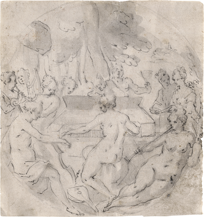 Lot 6566, Auction  128, Rottenhammer, Johann - Umkreis, Die neun Musen auf dem Parnass, musizierend