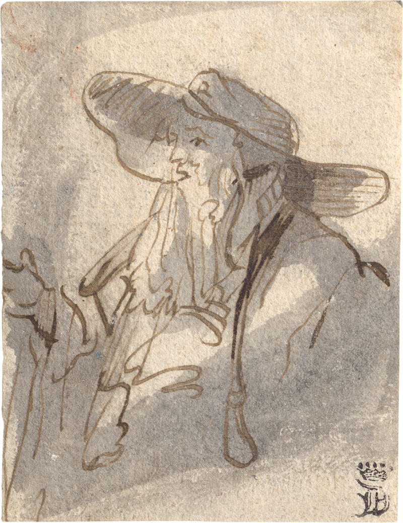 Lot 6572, Auction 128, Rembrandt Harmensz. van Rijn - Schule, Schauspieler mit breitrandigem Hut (Pantalone)