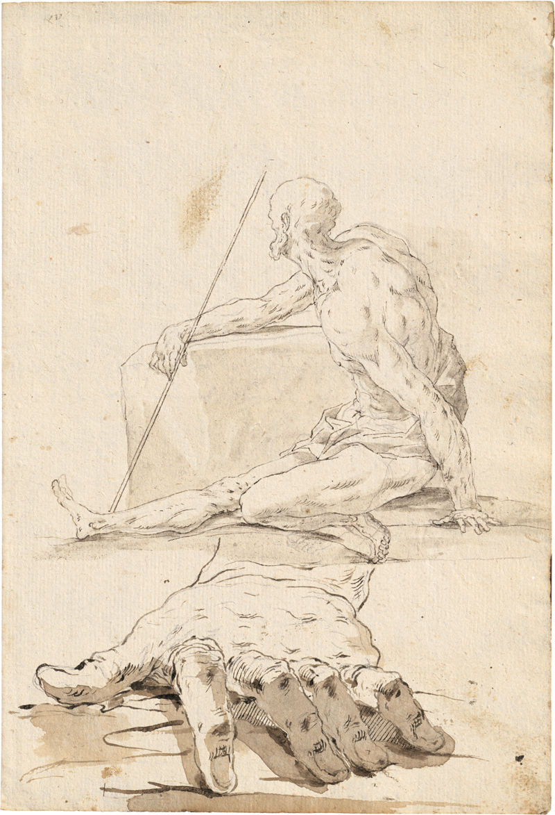 Lot 6609, Auction 128, Caliari, Paolino, Kompositionsstudien zu biblischen Szenen: Christus am Kreuz, Martyrien, Figurenstudien, Detailstudien zu Händen und Füßen