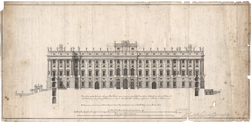 Lot 6618, Auction  128, Sacchetti, Giovanni Battista, Entwurf für die Hauptfassade des Palacio Real in Madrid