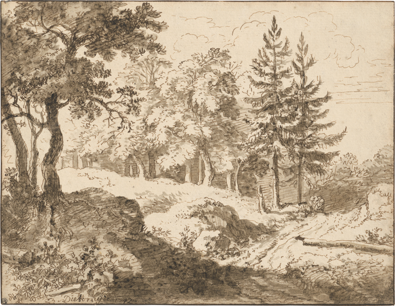 Lot 6630, Auction 128, Dietrich, Christian Wilhelm Ernst, Waldlandschaft mit Lichtung