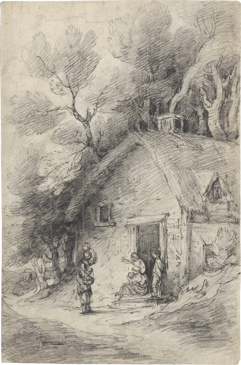 Lot 6635, Auction  128, Gainsborough, Thomas - zugeschrieben, Waldlandschaft mit Familie vor einer Bauernhütte