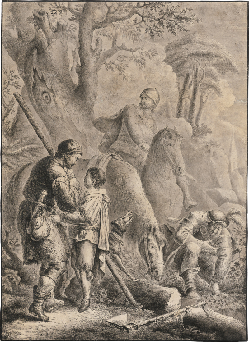 Lot 6645, Auction  128, Rode, Christian Bernhard, Der Prinzenraub: Der Köhler rettet den sächsischen Prinzen von seinem Räuber Kuntz von Kauffungen