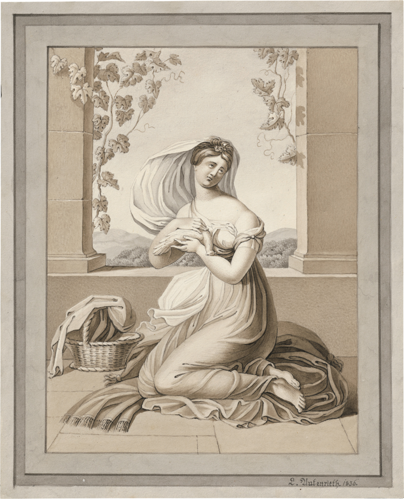 Lot 6646, Auction  128, Autenrieth, Ludwig Friedrich, Armes Täubchen (Junge Frau, den Tod einer Taube betrauernd)