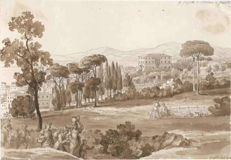 Lot 6662, Auction 128, Deutsch, 1806. Blick auf Frascati von der Villa Belvedere