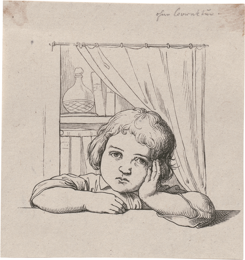 Lot 6676, Auction 128, Hübner, Julius, Nachdenklicher Knabe am Tisch (Eduard Hübner?); Bildnis des Sohnes Martin