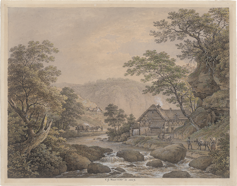 Lot 6683, Auction 128, Hammer, Christian Gottlob, Bachlauf mit Mühle in der Sächsischen Schweiz