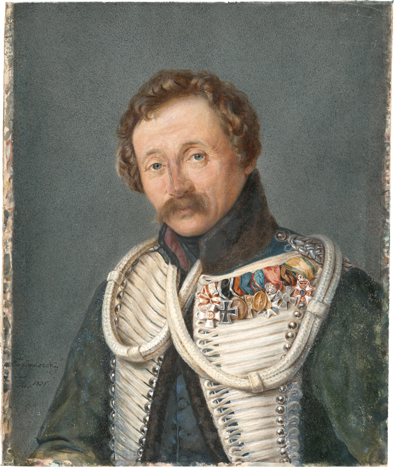 Lot 6707, Auction 128, Fransecky, Eduard von, Bildnis des Generalmajor Friedrich Karl von Forstner (1790-1857), Kommandeur des preußischen 11. Husarenregiments, in Ausgehuniform