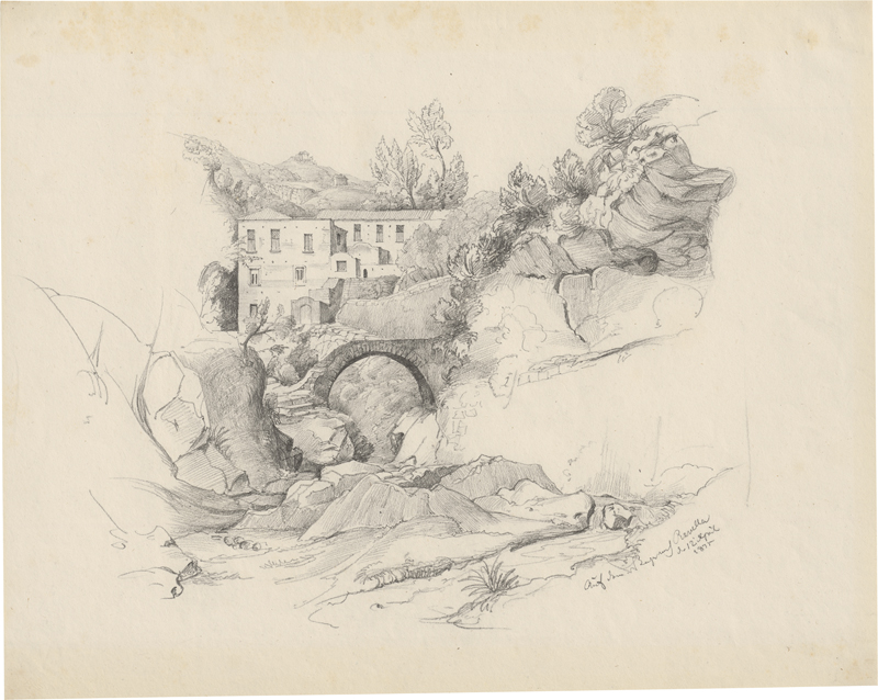 Lot 6709, Auction 128, Hallmann, Anton, Auf dem Weg nach Ravello (Mühlental bei Amalfi)