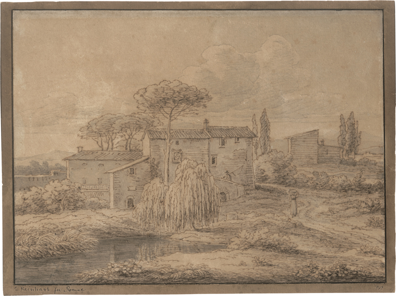 Lot 6712, Auction 128, Reinhart, Johann Christian, Ansicht einer kleinen Hofanlage in Italien