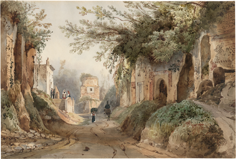 Lot 6729, Auction 128, Carelli, Consalvo, Die Via Campana in Pozzuoli mit San Vito und dem antiken Mausoleum