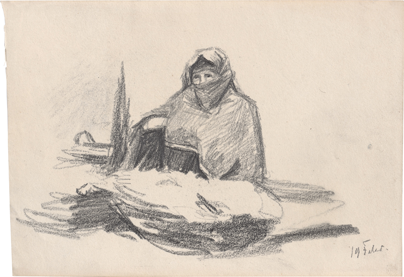 Lot 6735, Auction 128, Ilsted, Peter, Straßenszene in Kairo; Sitzende Orientalin