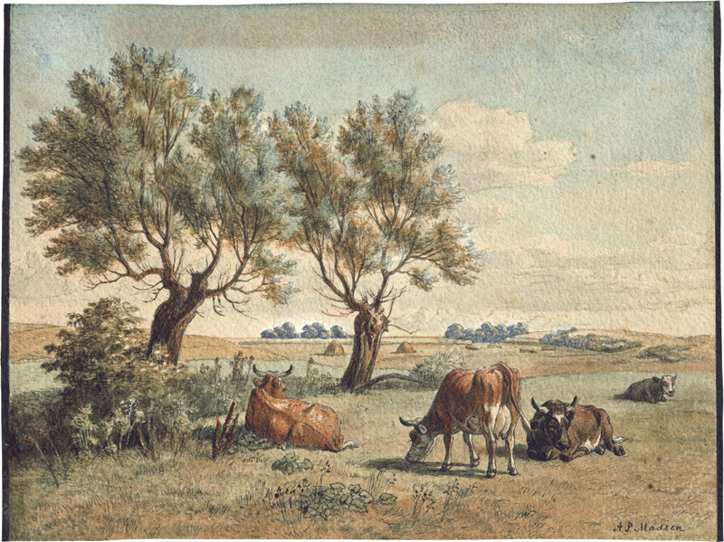 Lot 6747, Auction  128, Madsen, Andreas Peter, Weidende Kühe