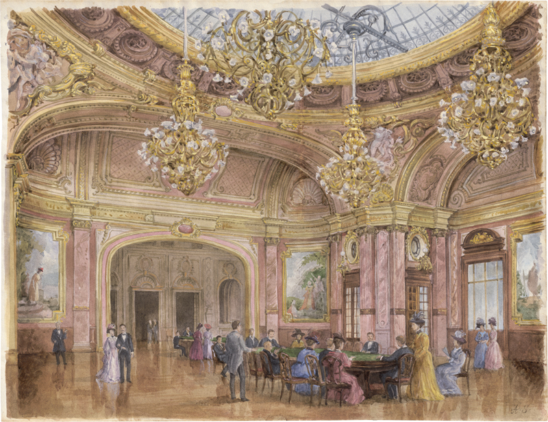 Lot 6775, Auction 128, Serebriakov, Alexander - zugeschrieben, Im Casino von Monte Carlo: Salle Schmitt mit den Roulette-Tischen
