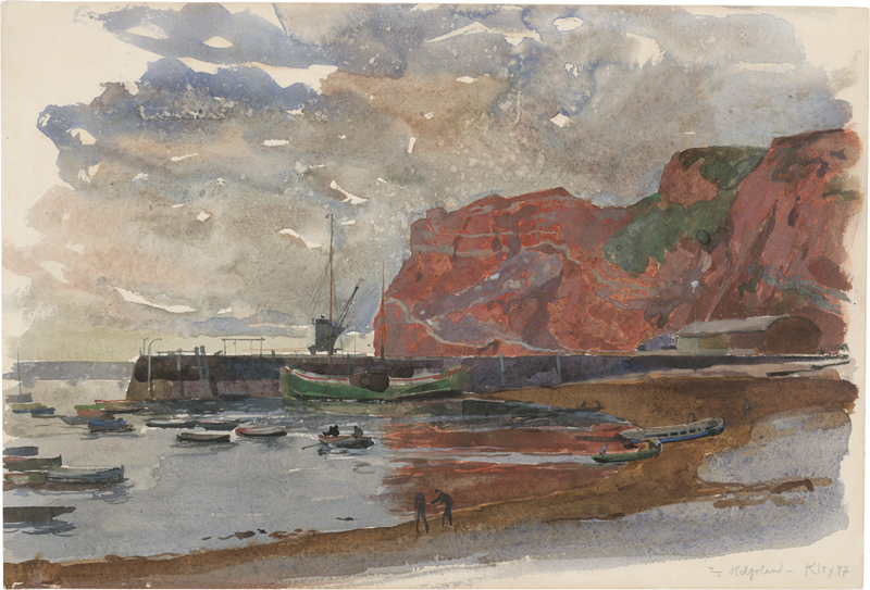 Lot 6787, Auction  128, Kley, Heinrich, Der Hafen und die roten Klippen von Helgoland