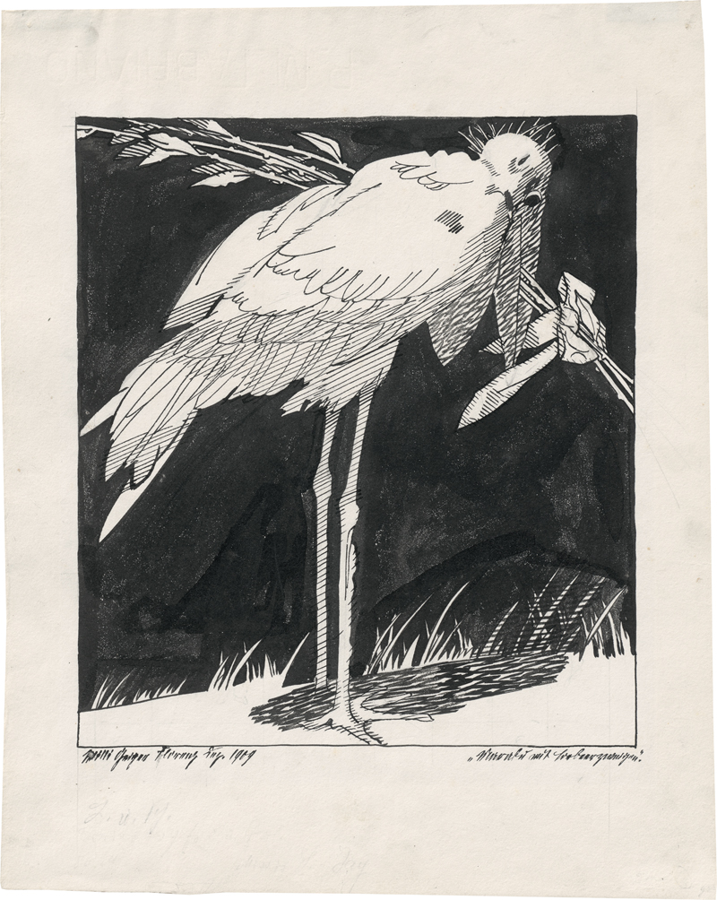 Lot 6802, Auction 128, Geiger, Willi, "Marabu mit Lorbeerzweigen"