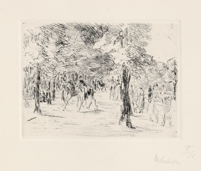 Lot 7008, Auction 128, Liebermann, Max, Tiergarten mit Reitern und Spaziergängern