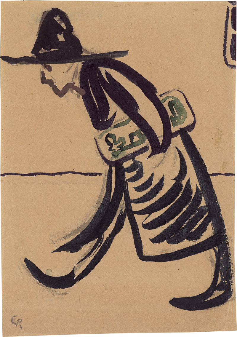 Lot 7030, Auction 128, Rohlfs, Christian, Eilender Mann mit Zeitung