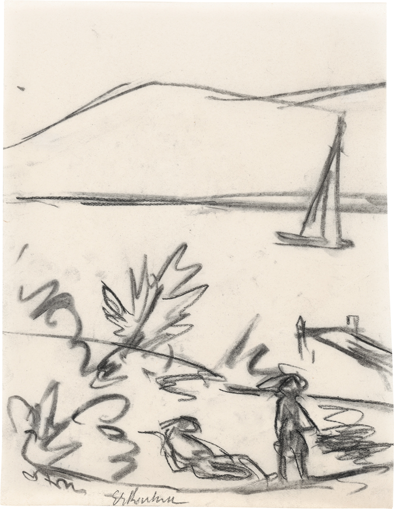 Lot 7038, Auction  128, Kirchner, Ernst Ludwig, Segelboot auf dem Müggelsee