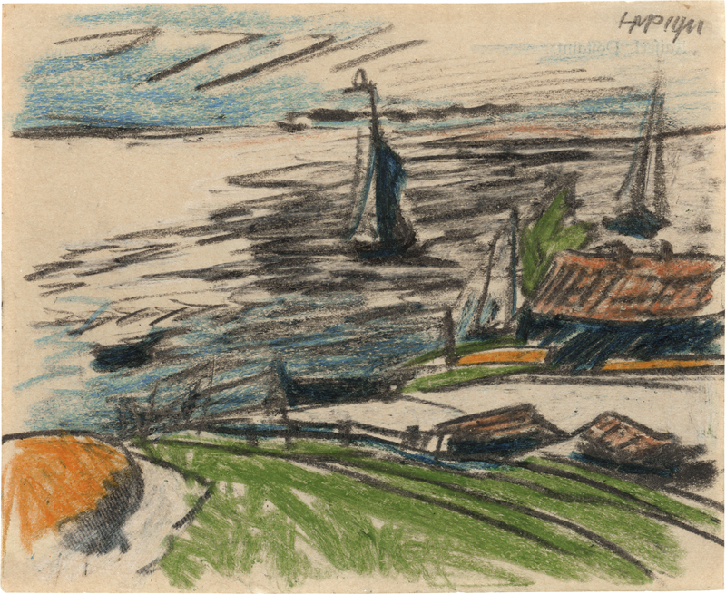 Lot 7039, Auction 128, Pechstein, Hermann Max, Fischerboote an der Kurischen Nehrung