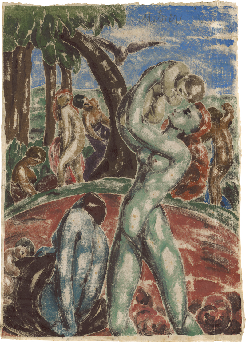 Lot 7050, Auction 128, Melzer, Moriz, Badende Frauen in Landschaft