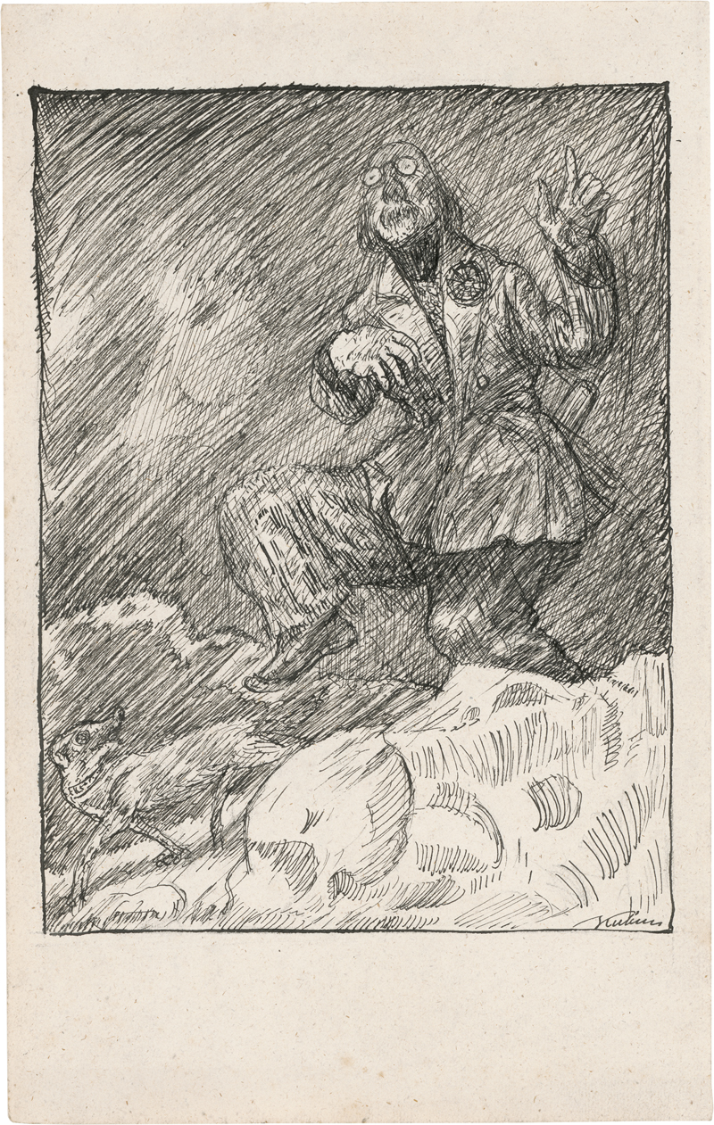 Lot 7066, Auction  128, Kubin, Alfred, Der Gelehrte mit seinem Hund