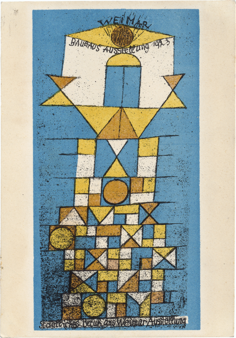 Lot 7088, Auction 128, Klee, Paul, Die erhabene Seite. Postkarte zur Bauhaus-Ausstellung Weimar 1923