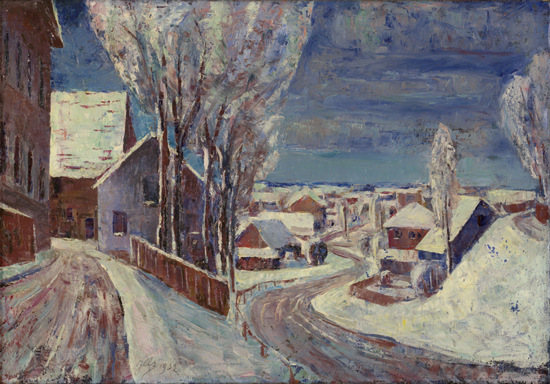Lot 7131, Auction 128, Lehmann, Jean, "Bergstraße Etzenhausen" (Winterliche Straße in Dachau)