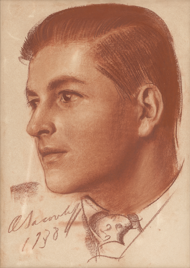 Lot 7135, Auction 128, Iacovleff, Alexandre, Männerbildnis nach links