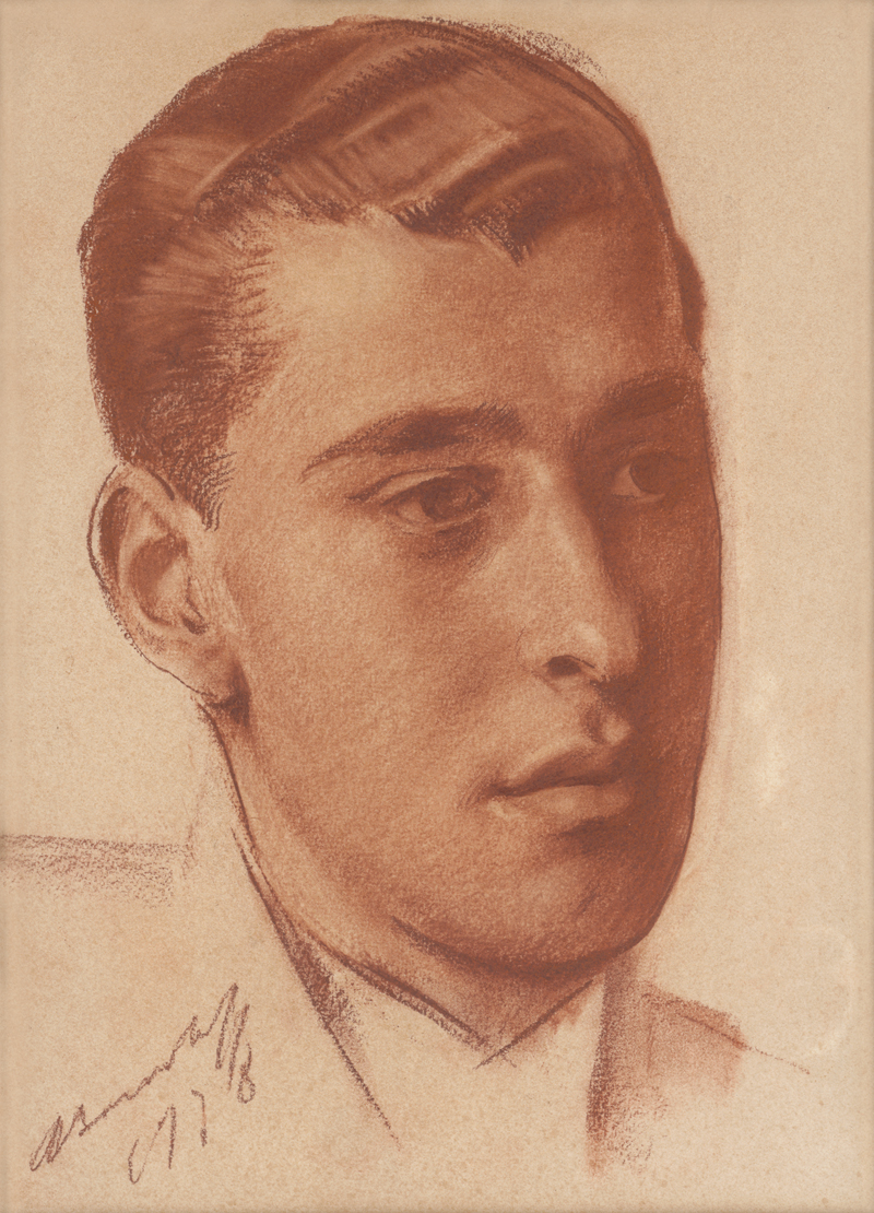 Lot 7136, Auction 128, Iacovleff, Alexandre, Männerportrait, leicht nach rechts blickend