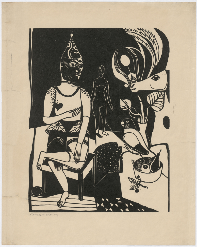 Lot 8017, Auction 128, Campendonk, Heinrich, Sitzender Harlekin