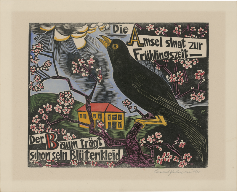 Lot 8029, Auction 128, Felixmüller, Conrad, Buchstabe A-B (Die Amsel singt...)