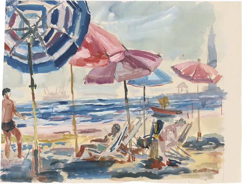 Lot 8042, Auction 128, Heckendorf, Franz, Strandszene