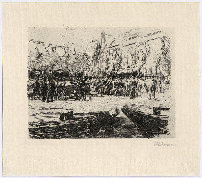 Lot 8061, Auction 128, Liebermann, Max, Rindermarkt in Leiden