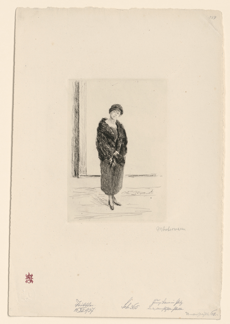 Lot 8071, Auction 128, Liebermann, Max, Junge Frau im Pelz