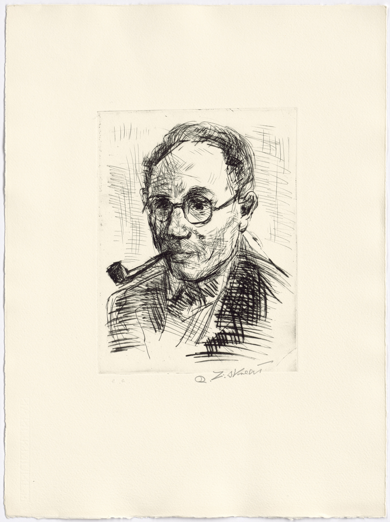 Lot 8073, Auction 128, Liebknecht, Robert, Selbstportrait mit Pfeife; Straßenszene