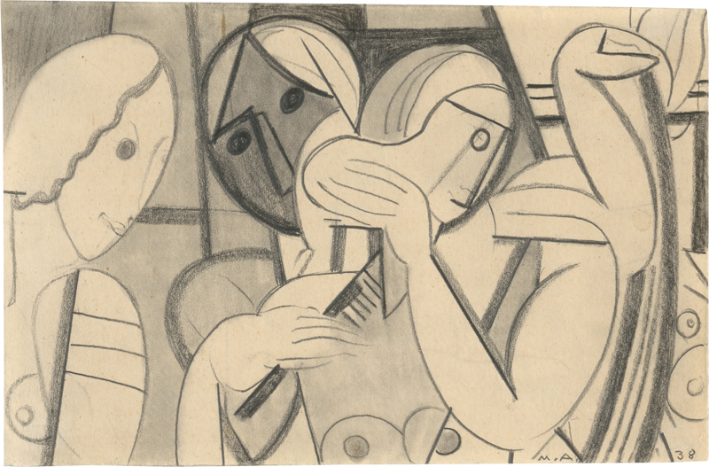 Lot 8150, Auction  128, Ackermann, Max, Ohne Titel (Drei Mädchen)
