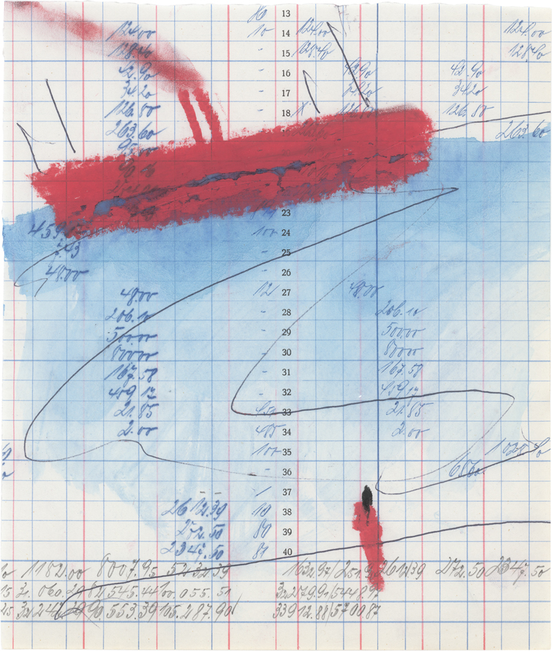 Lot 8176, Auction 128, Bohrmann, Karl Heinz, Rote Figur mit Dampfer