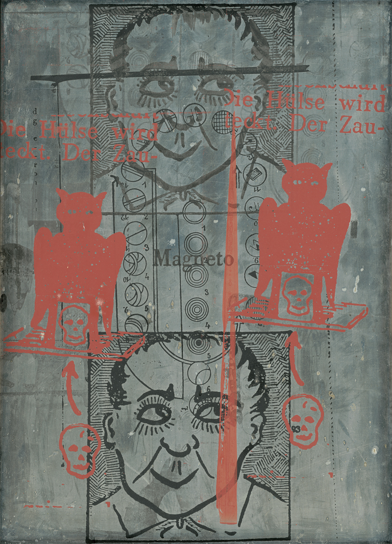 Lot 8188, Auction  128, Dahn, Walter, Übermalter Passfotostreifen; Ohne Titel (Magnet)