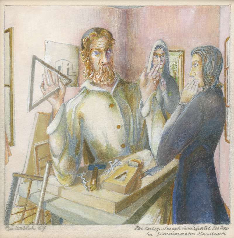 Lot 8229, Auction  128, Gütersloh, Albert Paris, Der Heilige Joseph unterrichtet Jesum im Zimmermanns Handwerk