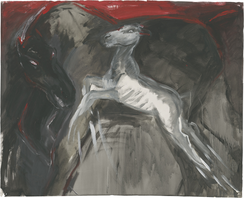 Lot 8311, Auction  128, Näher, Christa, Ohne Titel (Pferde)