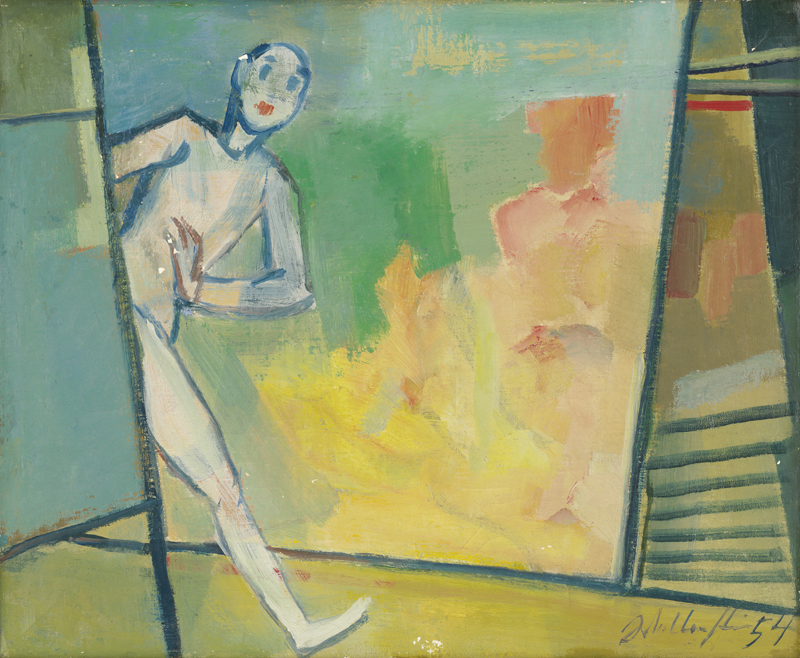 Lot 8383, Auction 128, Wellenstein, Walter, Maske tritt aus der Kulisse